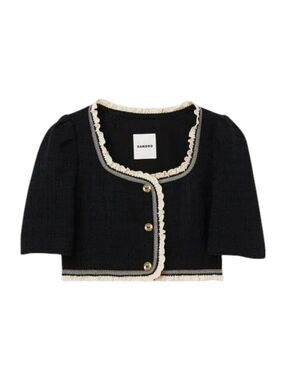 Sandro Tweed Cropped Top
